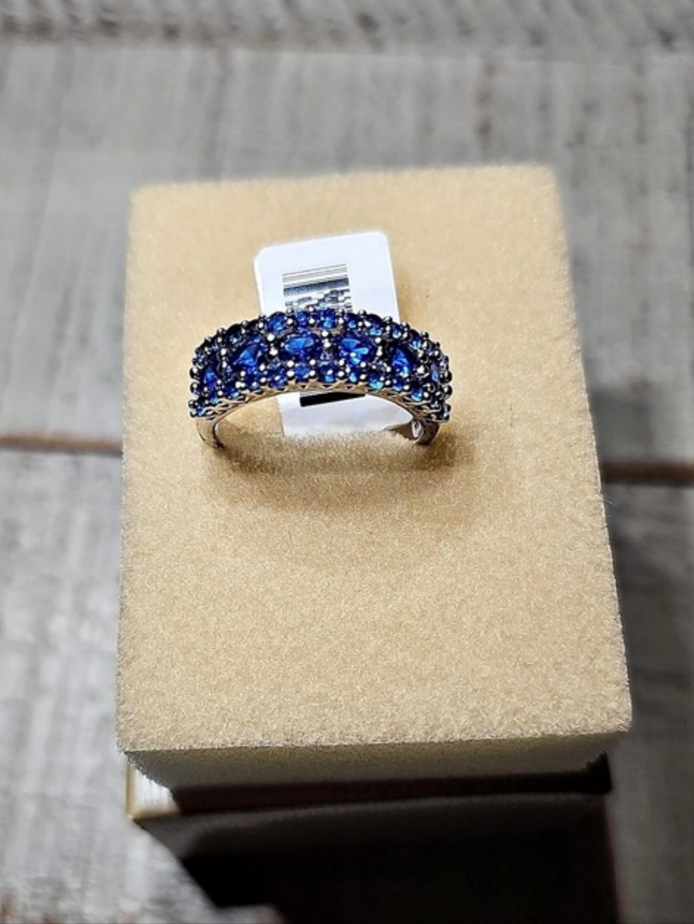 Sterling Silver Multi-Row Blue Lab-Created Sapphire Band Ring - Size 9 โจ๏ธ NEW โจ๏ธ